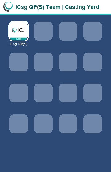 Home Screen with the new ICsg app icon