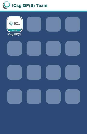 Home Screen with the new ICsg app icon
