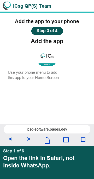 Picture showing how to add the app to the Home Screen on iPhone